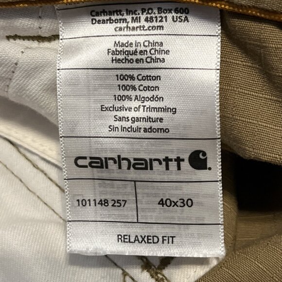 Men's Carhartt Force Cargo Pants 40x30 Tan Ripstop Work 101148 257 Relaxed - Picture 12 of 12